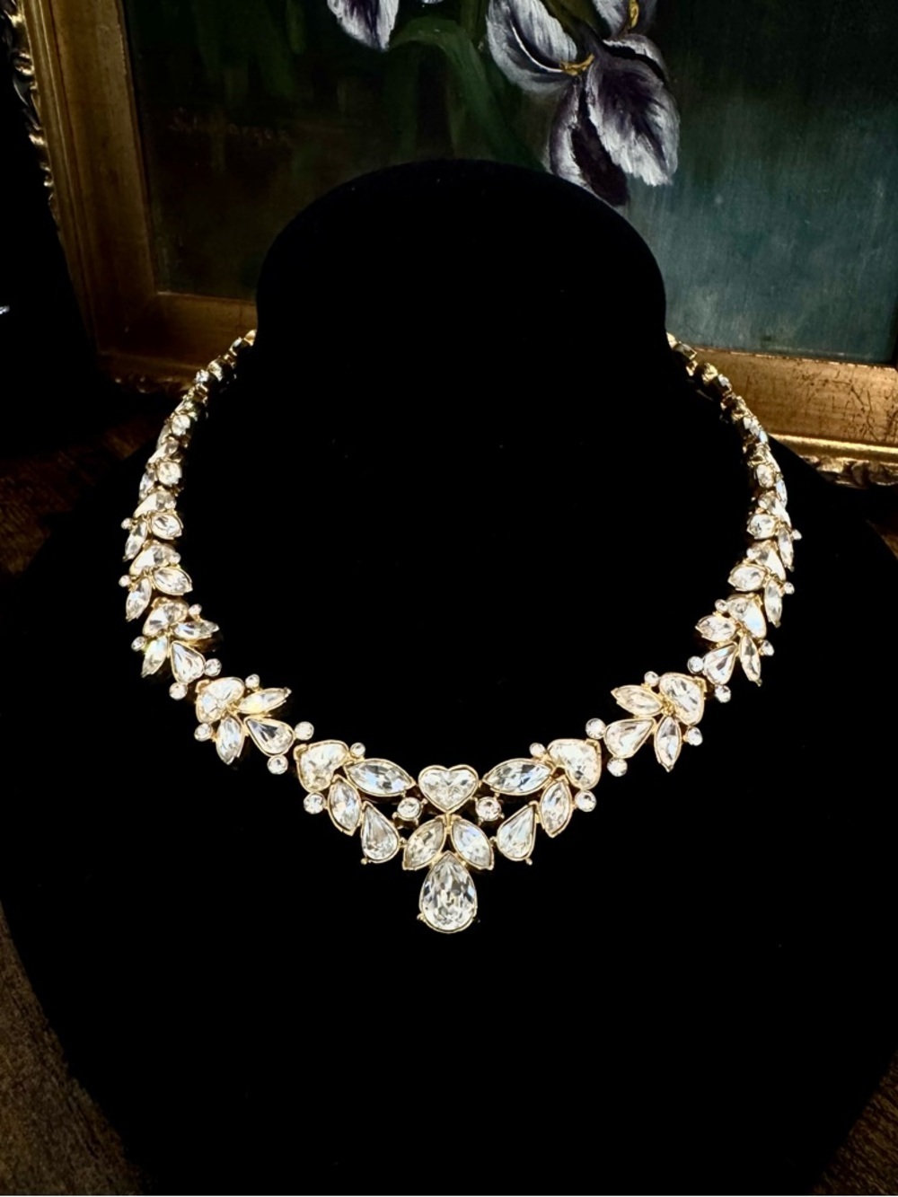 Heavy Crystal Gold-Tone Necklace